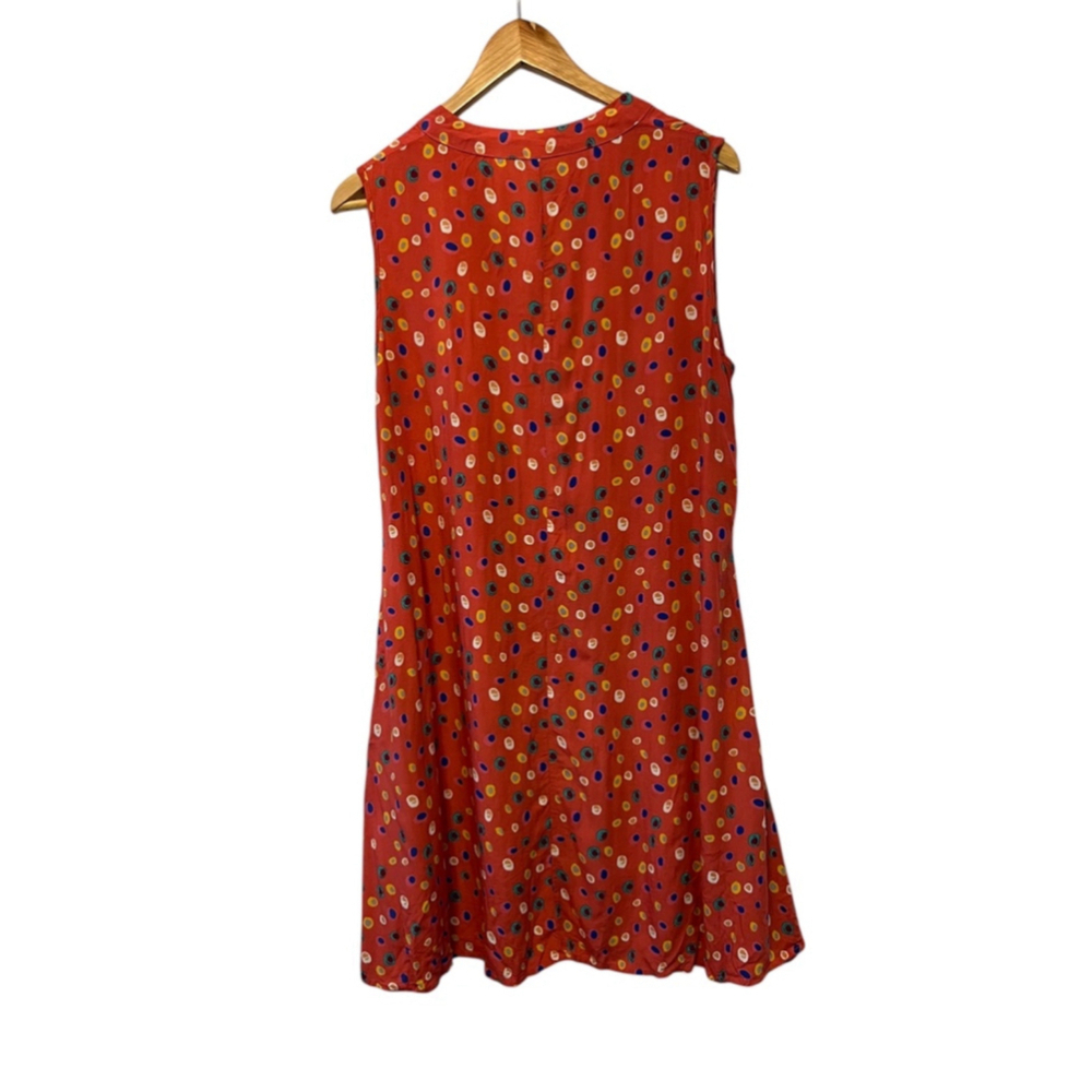 Papillon Red Multicolour Dot Print Shift Dress Women’s Medium Sleeveless - Picture 4 of 10